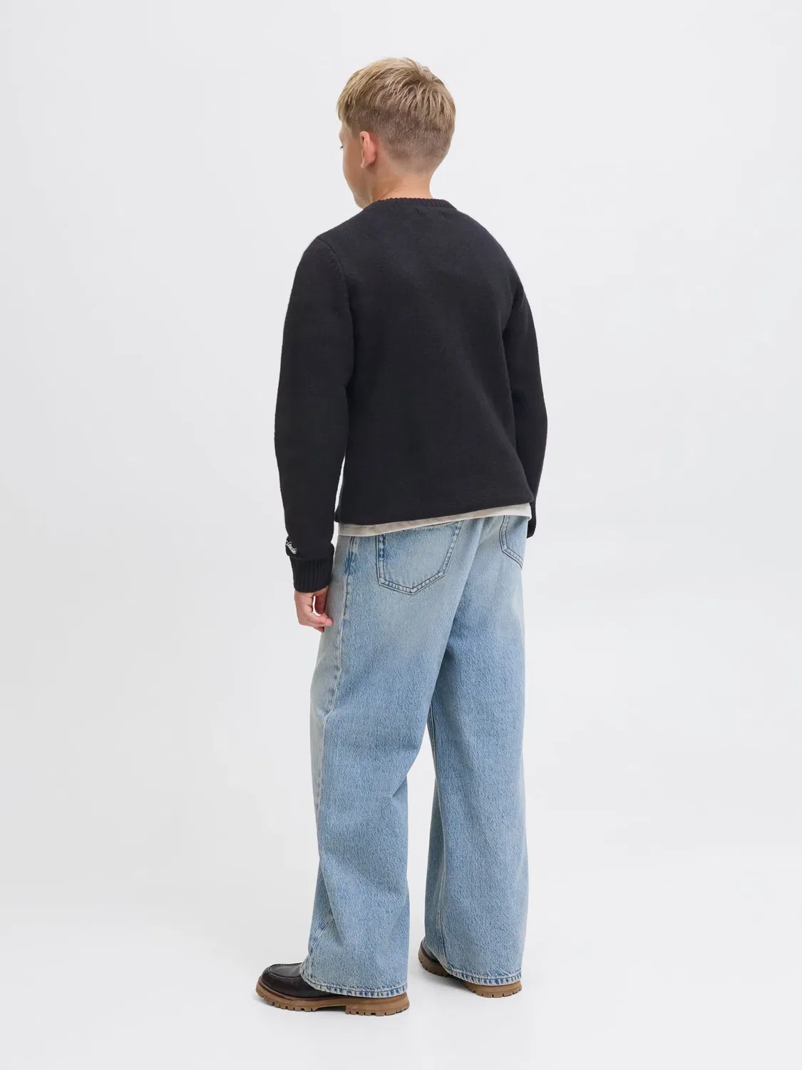 Свитер вязаный JACK & JONES Junior, черный — фото 3