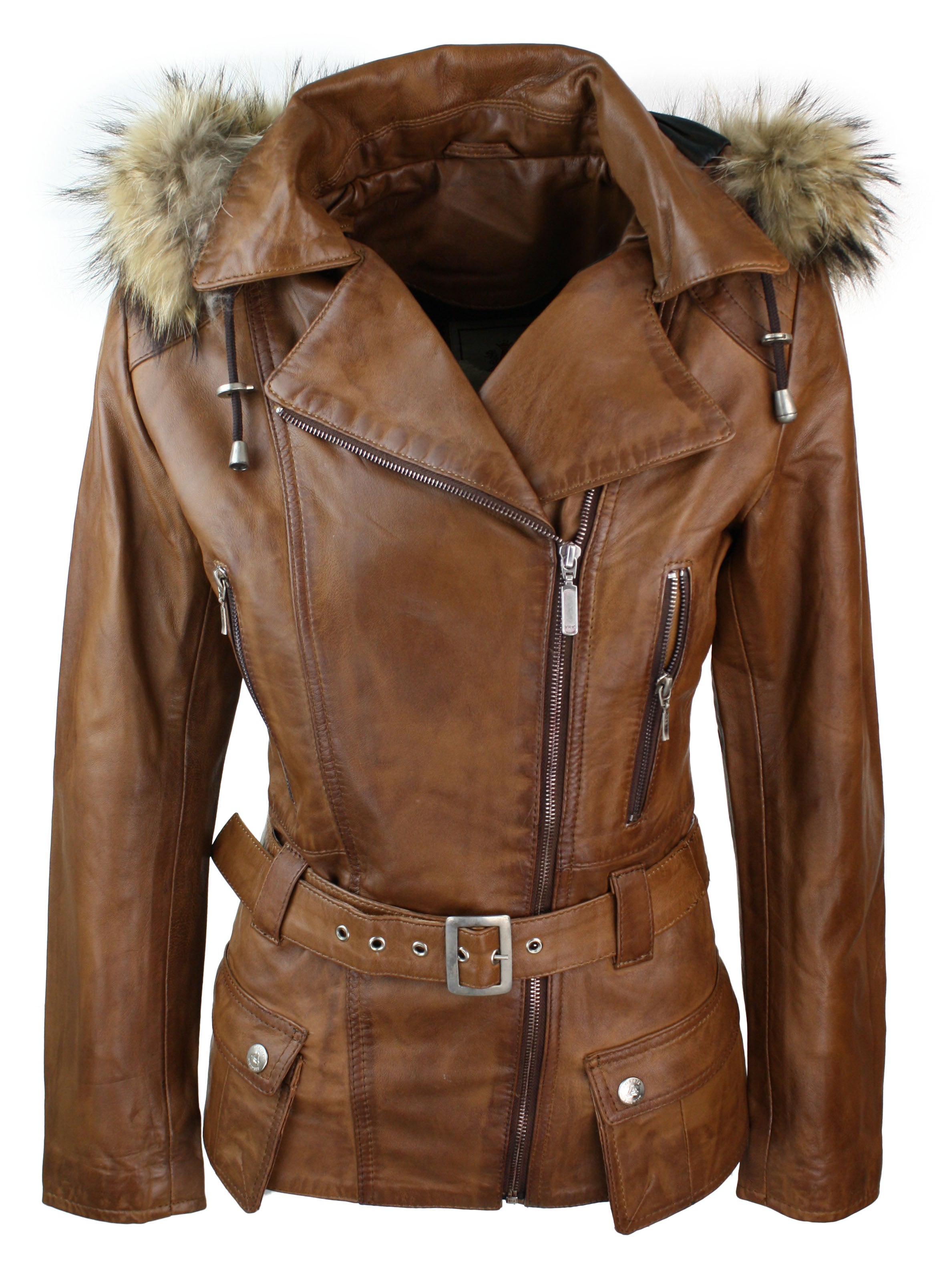 

Кожаная куртка с капюшоном Parka TruClothing, цвет timber