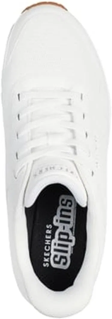 Мужские кроссовки Skechers UNO Banksia Hands Free Slip-in Trainers, White Duraleather Mesh — фото 3