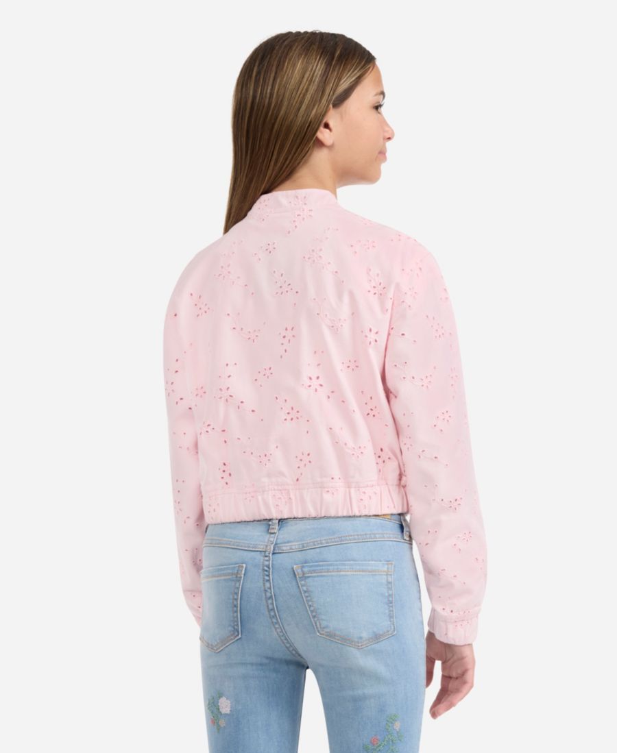 Детская куртка-бомбер с цветочным принтом abercrombie kids, Pink — фото 4