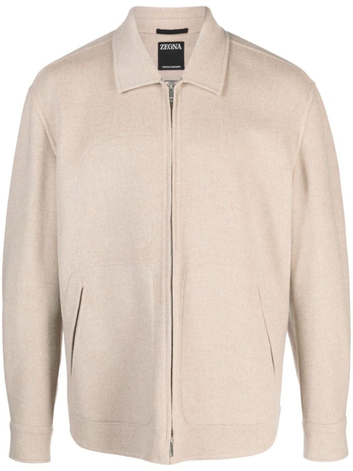 

Zegna шерстяная куртка с нашивкой-логотипом, нейтральный цвет