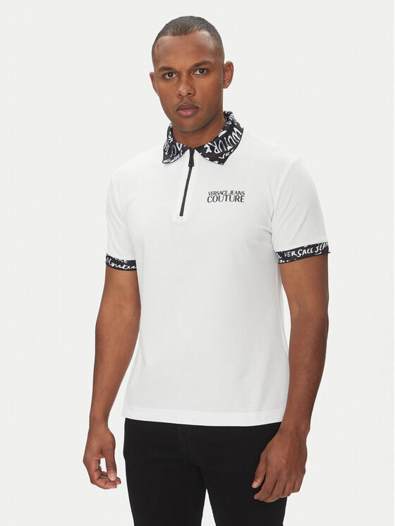 

Рубашка поло стандартный крой 78GAGT02 Versace Jeans Couture, белый