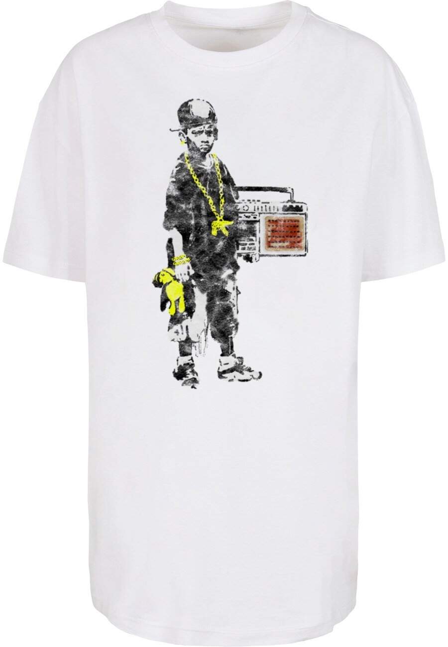 

Рубашка большого размера Merchcode Brandalised - Boy With Teddy, белый