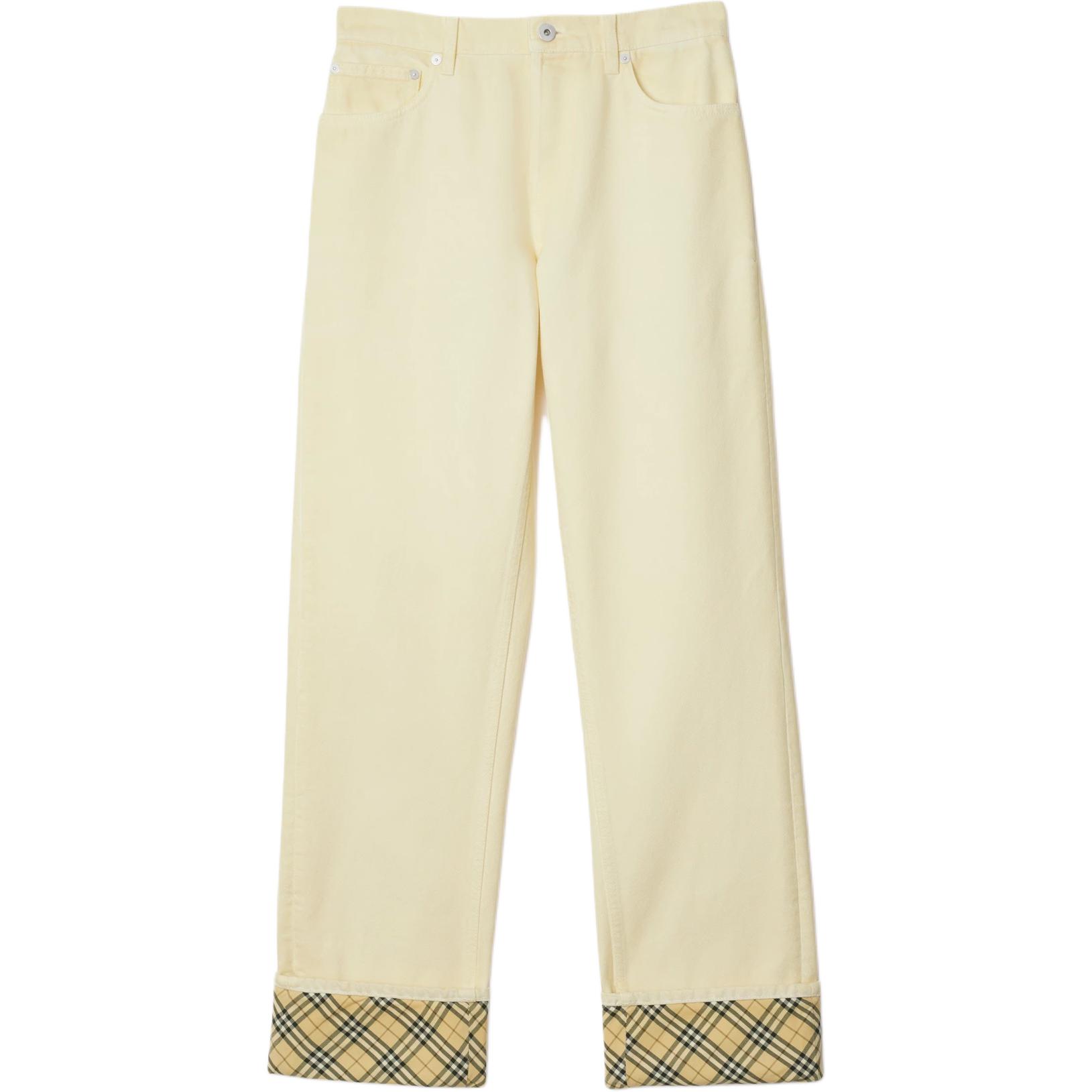 

Джинсы прямого кроя в клетку Burberry, желтый