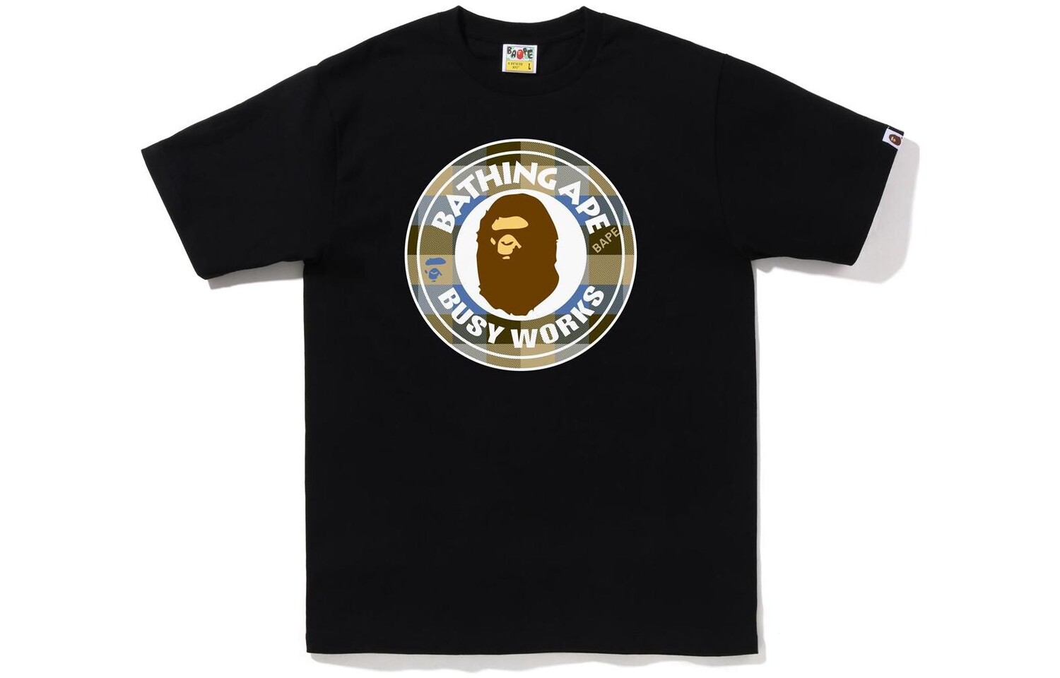 

Футболка BAPE Block Check Busy Works FW22 A Bathing Ape, черный/красный