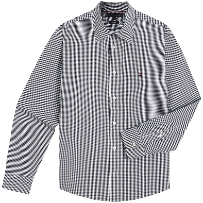 Рубашка мужская с лацканом Tommy Hilfiger, Black White Plaid 0MS