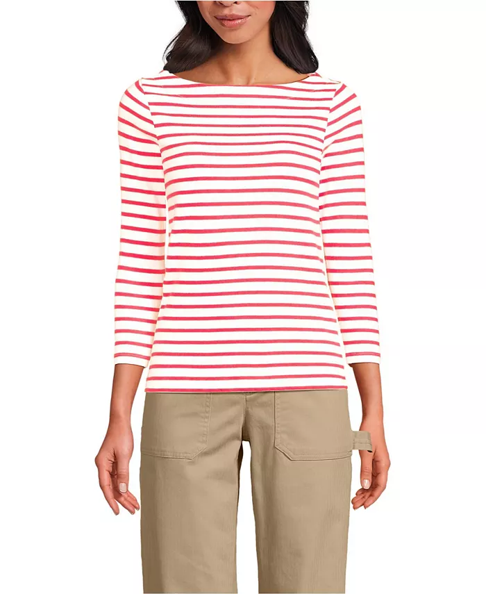 

Женский топ Mariner Jersey Boatneck Lands' End, белый
