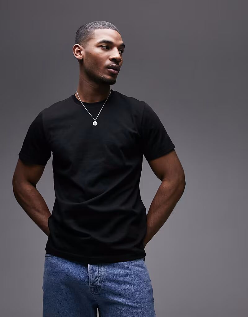 

Футболка Topman прямого кроя черного цвета