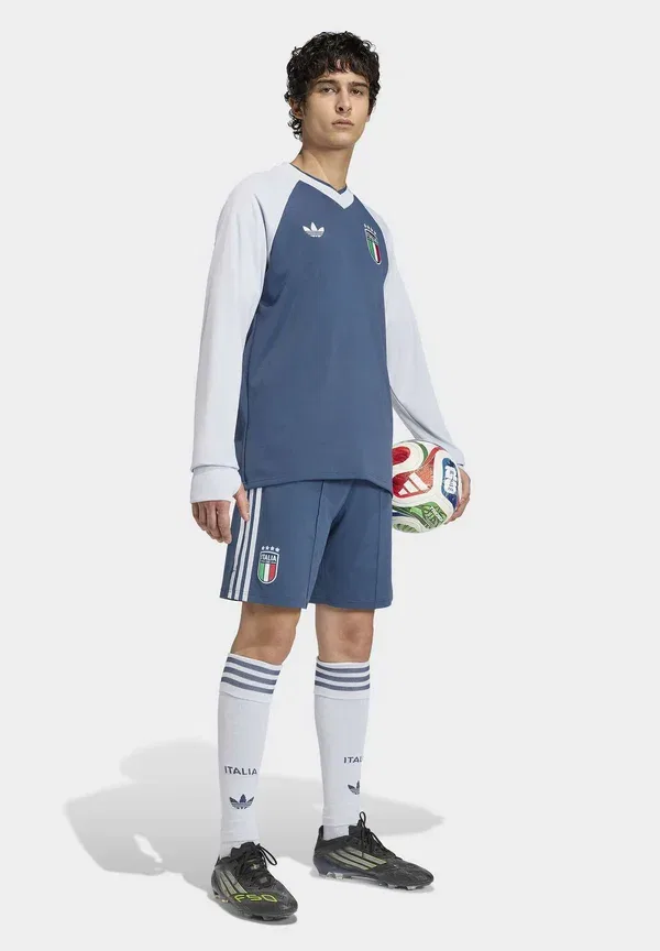 Футболка Adidas Performance Italy 26 away pre match warm national team wear, цвет ночной морской — фото 2