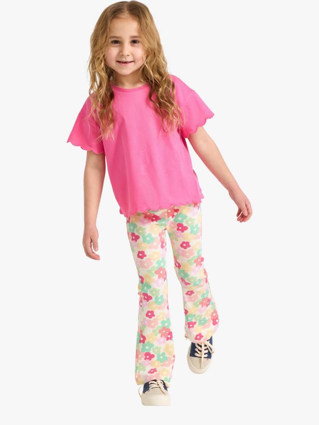 

Детские легинсы с цветочным принтом и ребристой резинкой Lindex, White