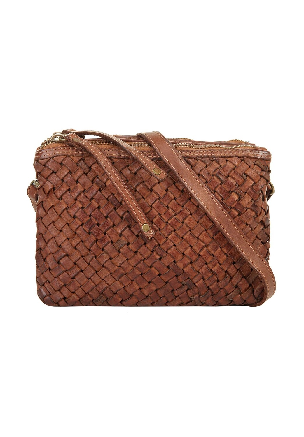 

Сумка через плечо, натуральная кожа, производство Италия Samantha Look, цвет Cognac