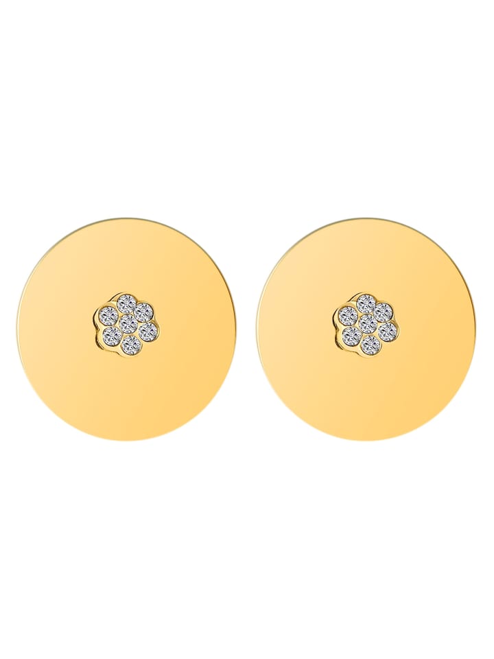 

Adeliás Женские серьги - серьги-гвоздики из нержавеющей стали с золотыми стразами