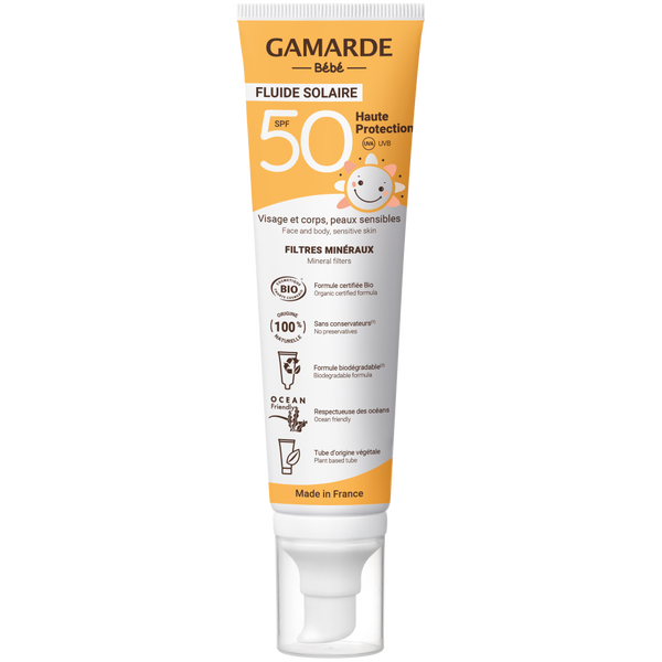

Солнцезащитный лосьон для детей с spf50 для лица и тела, 100 мл Gamarde