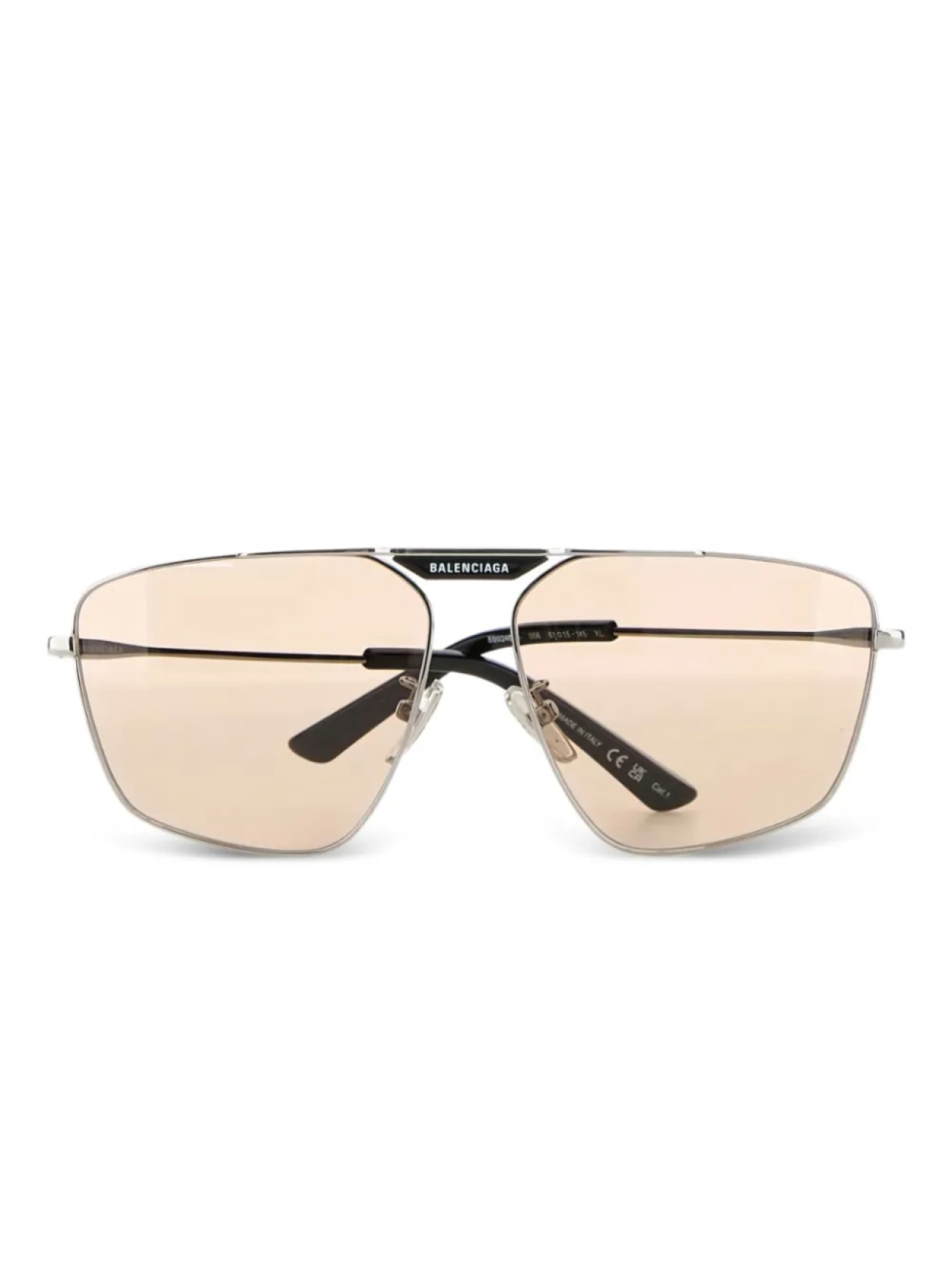 

Солнцезащитные очки Navigator в большой оправе Balenciaga Eyewear, серебряный