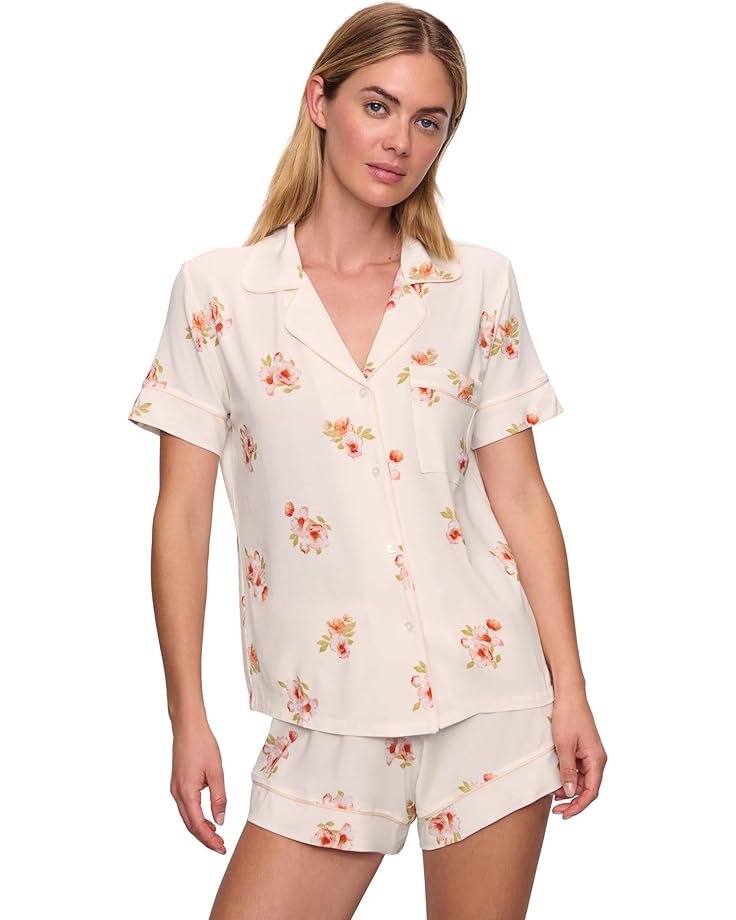 

Пижама Eberjey Gisele Printed - The Relaxed Short PJ Set, цвет Floral Bloom Ivory/Vanilla Cream