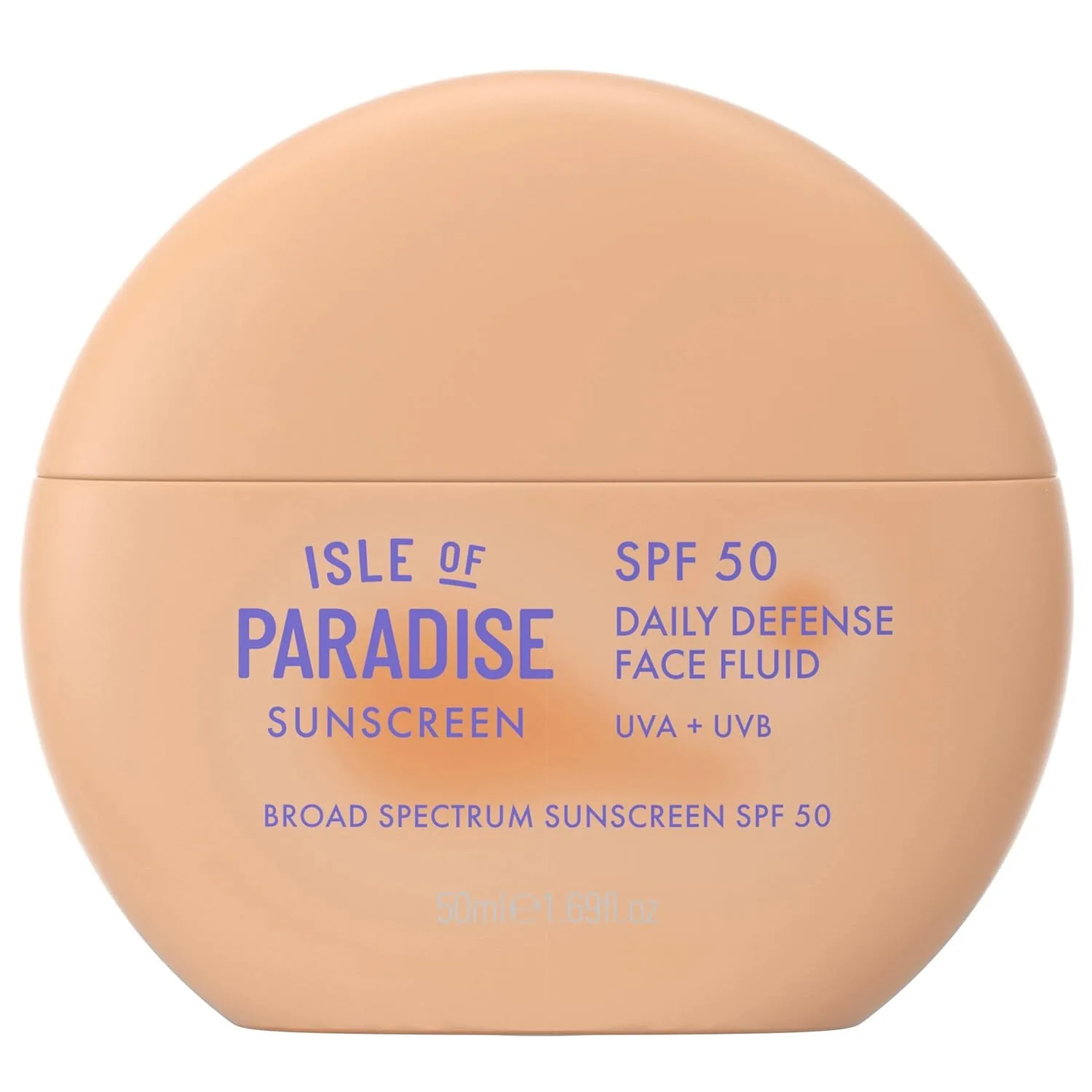 Жидкий солнцезащитный крем для лица Isle Of Paradise Daily Defense SPF 50, защита широкого спектра от UVA/UVB-лучей, легкая и нежирная текстура, подходит для всех типов кожи, 1,69 жидких унций., orange