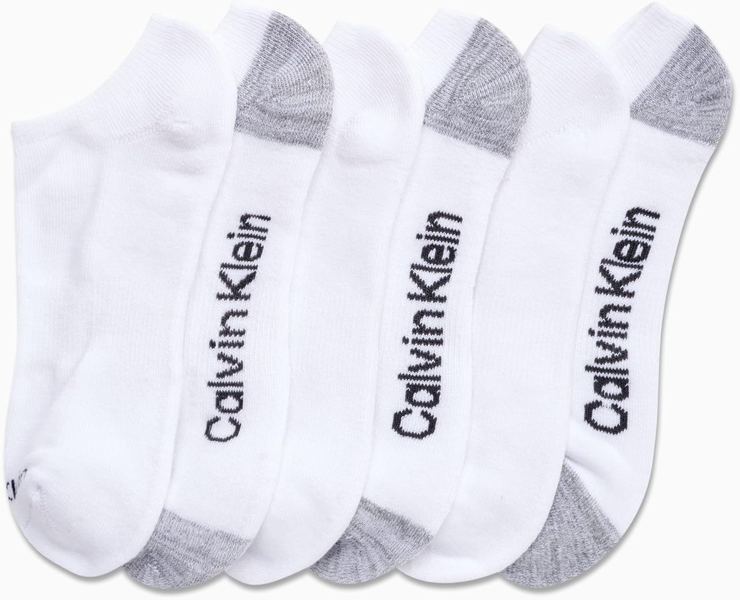 Мужские носки Calvin Klein No Show - 6 пар мягких хлопковых носков с низкой посадкой, мягкие, для мужчин, для занятий спортом и бега, All White — фото 3