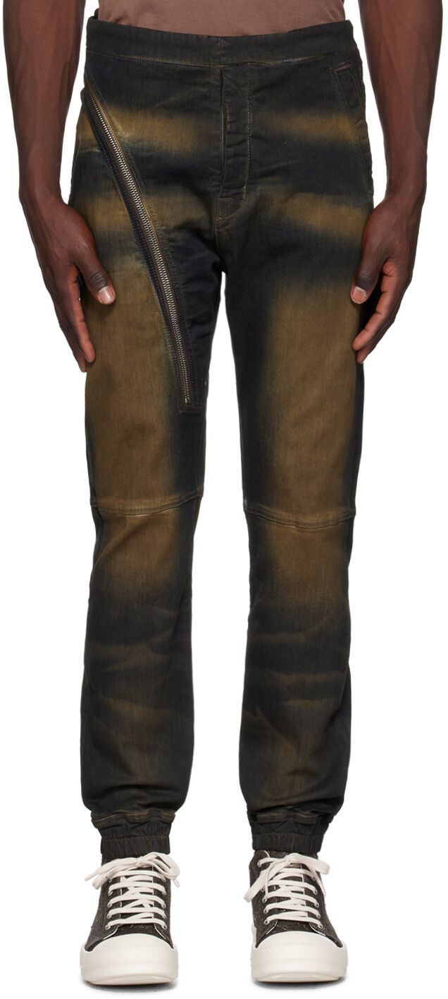 

Джинсы Aircut индиго и коричневого цвета Rick Owens DRKSHDW