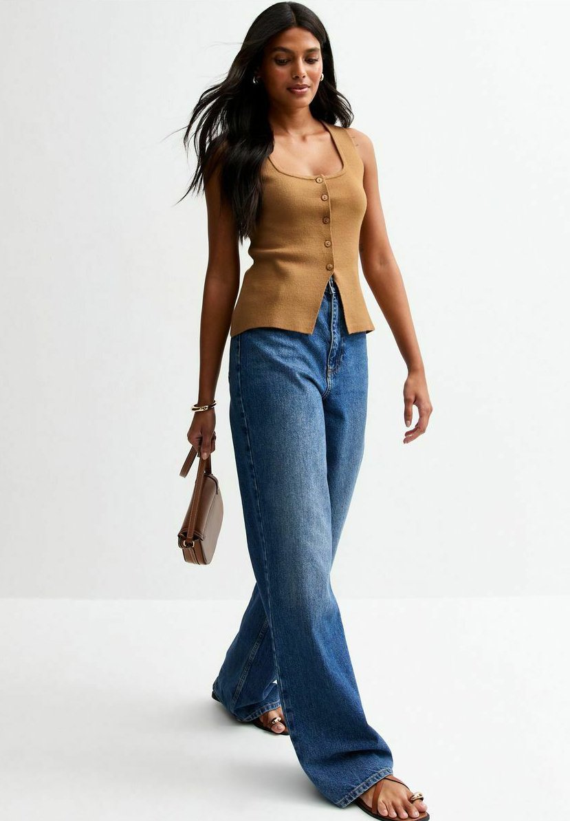 

Жилет COMPACT SQUARE NECK New Look, коричневый