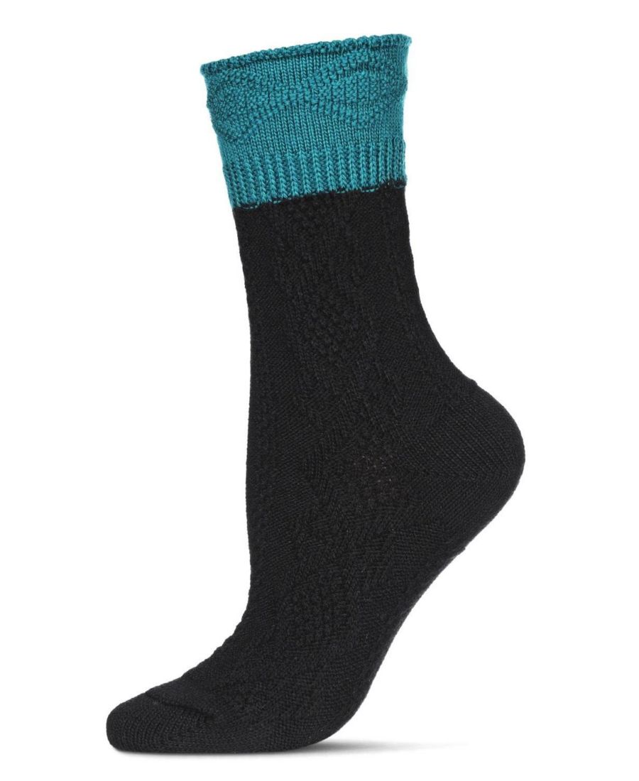 

Женские носки Diamond Bits Soft-Fit Two-Tone Crew Sock MeMoi, Black