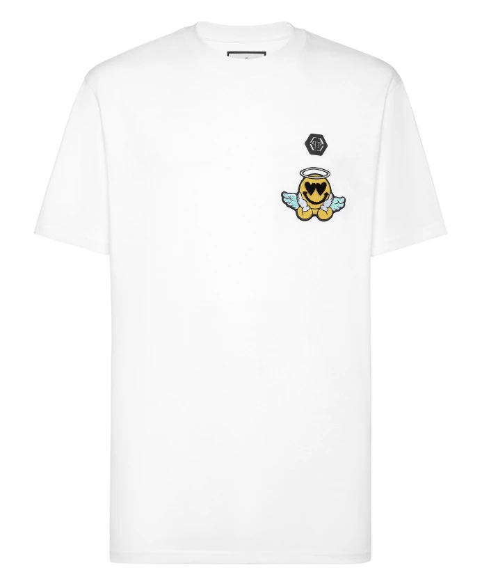 

Футболка с круглым вырезом, улыбка Philipp Plein, белый