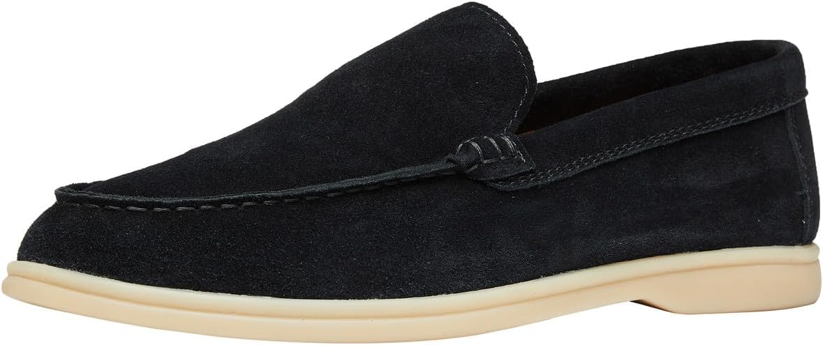 

Мужские замшевые лоферы Santimon на шнуровке, повседневная обувь- мягкие гибкие мокасины с нескользящей подошвой, легкие и удобные повседневные прогулочные туфли, черный