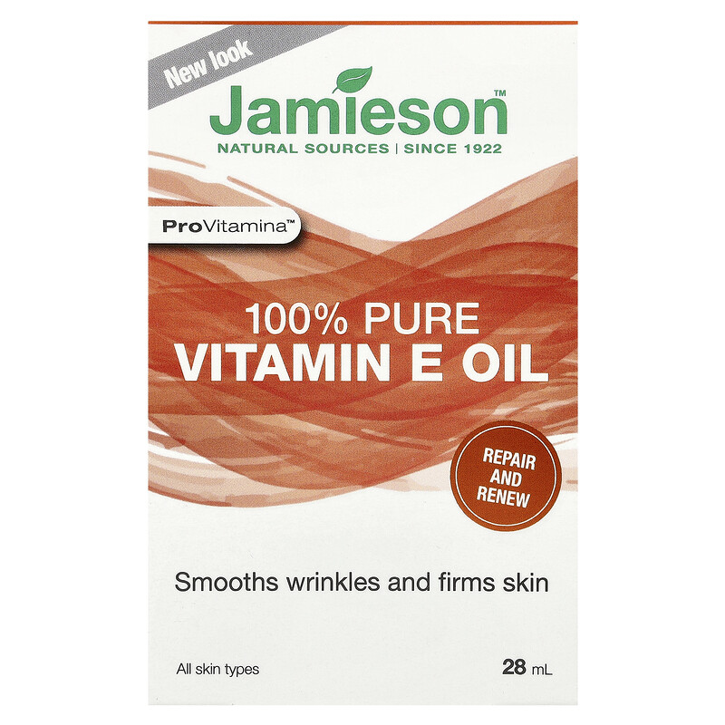 

Jamieson Vitamins, 100% чистое масло с витамином Е, 28 мл