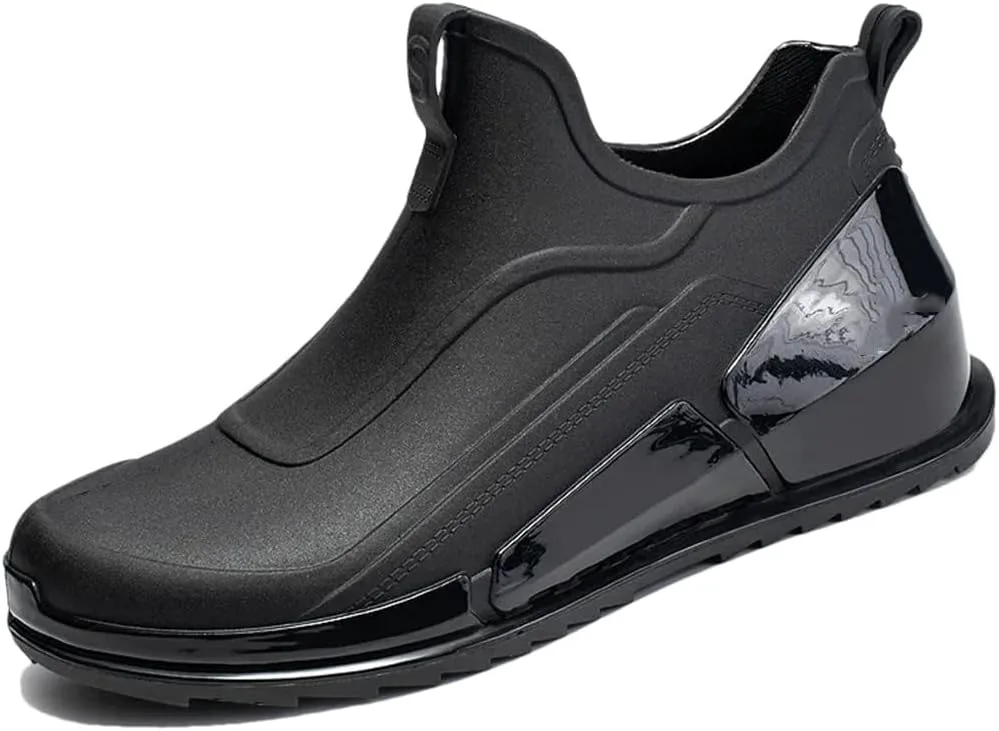 

Мужские короткие сапоги Wjnvfioo однотонные, водонепроницаемые, для рыбалки, с противоскользящей подошвой, для работы и активного отдыха на улице, черный