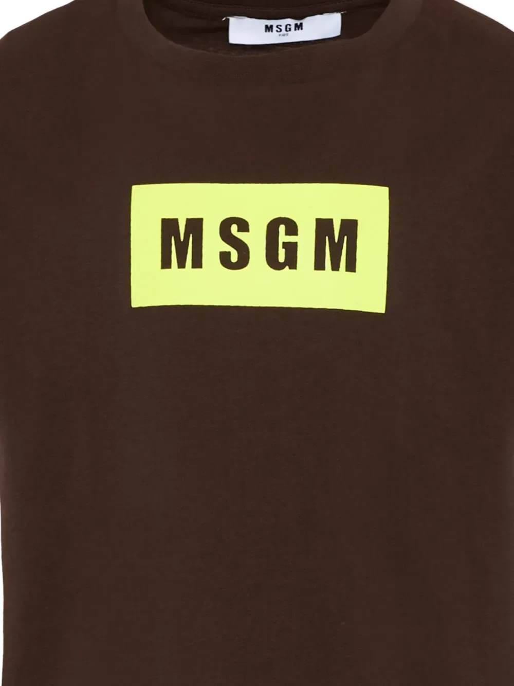 Футболка с логотипом в виде прямоугольника MSGM Kids, коричневый — фото 3