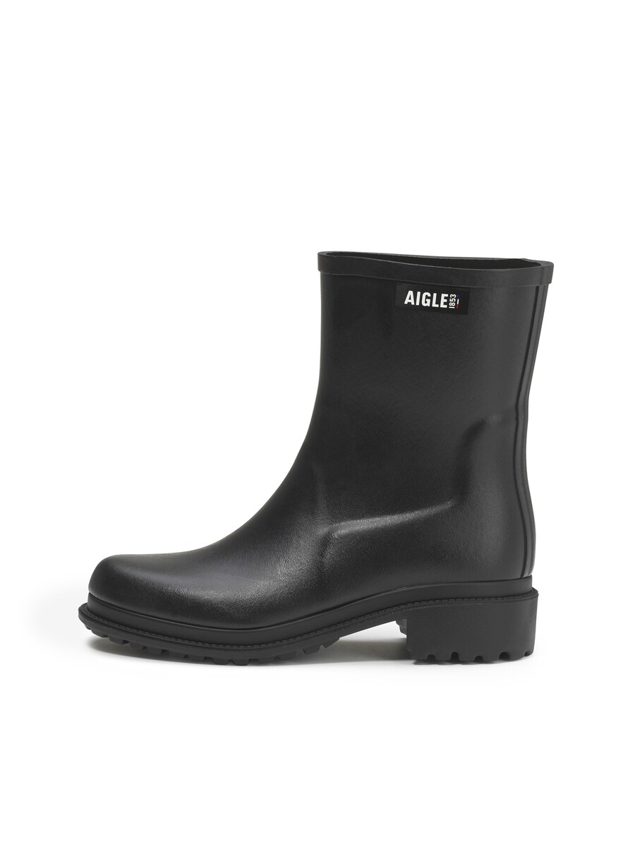 Женские резиновые сапоги AIGLE FULFEEL короткие на каблуке, черный