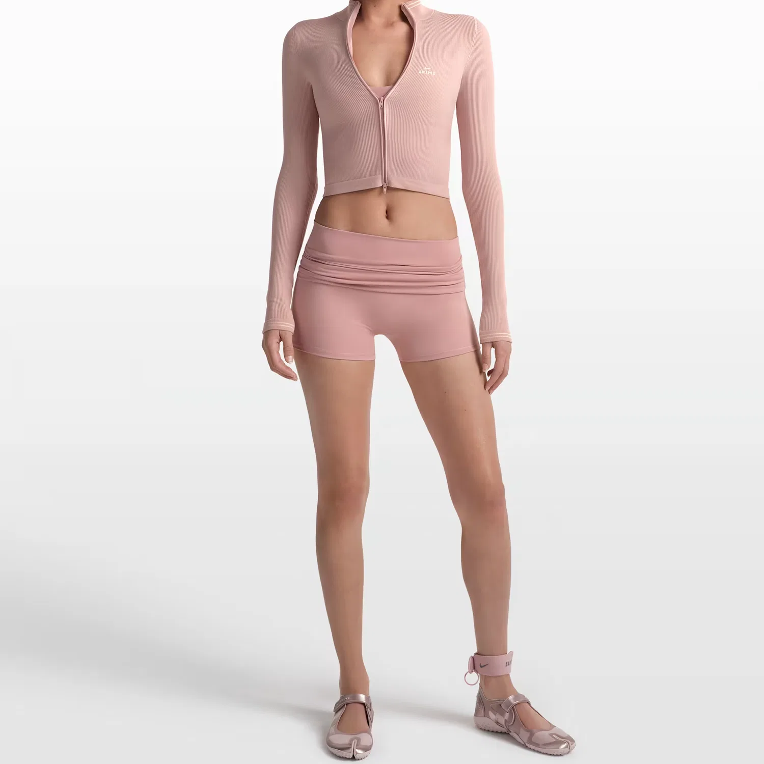 Шорты женские SKIMS Matte с завышенной талией 3" Fold-Over Waistband Nike, NSKM Swertia — фото 3