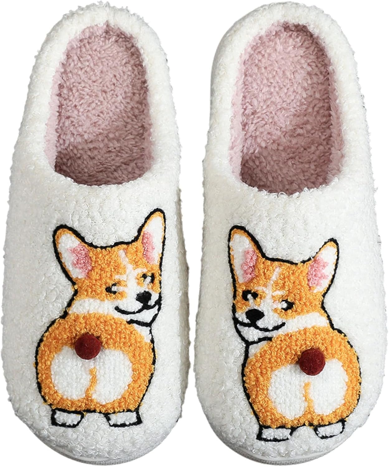 

Тапочки LNERIP зимние женские и мужские, пушистые плюшевые, с животными, милые мультяшные домашние тапочки, теплые и уютные, для дома и улицы, для девушек и женщин, Corgi