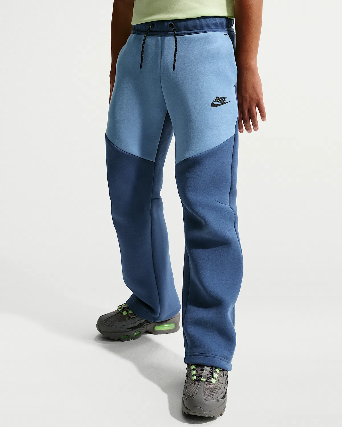 Детские (мальчиковые) штаны с открытым низом Nike Sportswear Tech Fleece, Mystic Navy/Work Blue/Black/Black — фото 2