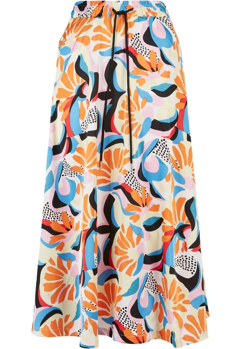 

Трикотажная юбка URBAN CLASSICS " Urban Classics Ladies AOP Satin Midi Shirt" (1 шт.), цвет Magicmangoabstract