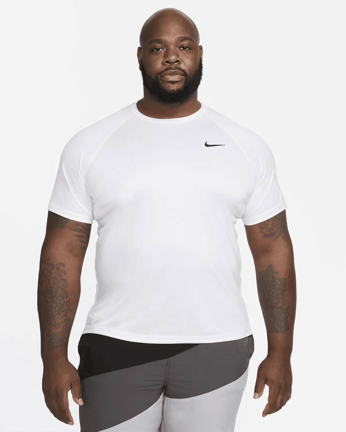 Мужская футболка Dri-FIT UV с коротким рукавом (Big & Tall) Nike Swim Hydroguard Essential, White