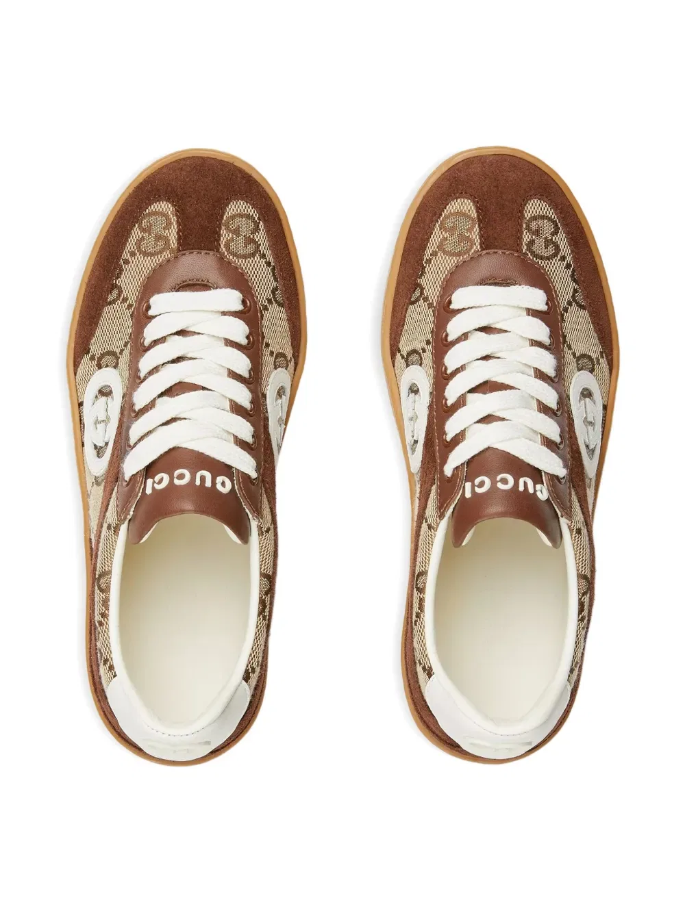 Низкие кроссовки Gg-monogram Gucci Kids, коричневый — фото 4