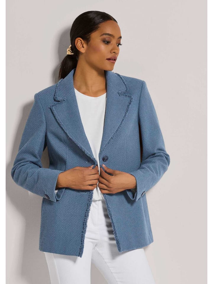 

MADELEINE Длинный пиджак с текстурой, стального синего цвета