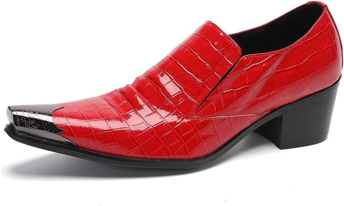 

Мужские повседневные лоферы Santimon Penny - мокасины на мягкой подошве из натуральной кожи, с металлическим наконечником, для свадьбы, бара и вечеринок, красный