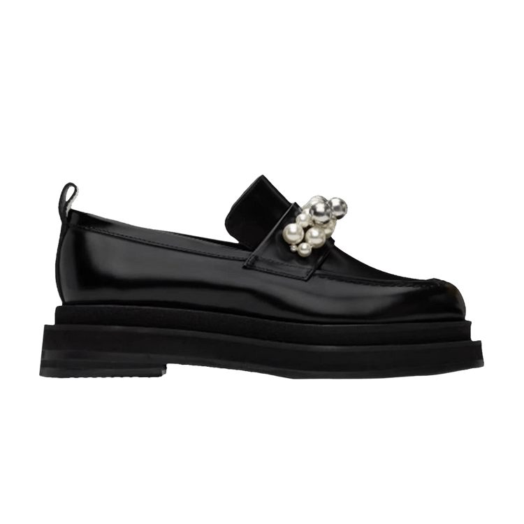 

Кроссовки Simone Rocha Beaded Bell Charm Heart Toe Platform Loafer 'Black', черный