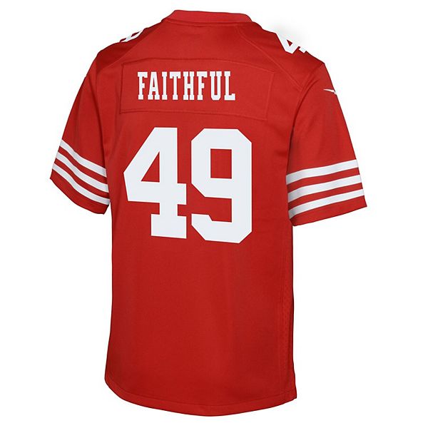 Молодежная игровая футболка команды San Francisco 49ers scarlet Nike — фото 4