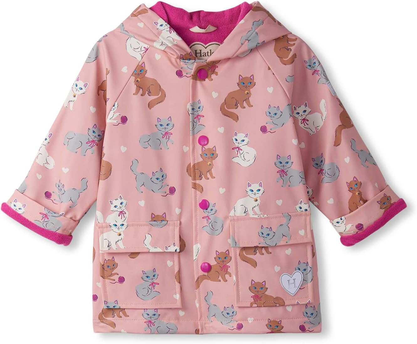 

Дождевик Hatley Kids Snap Raincoat, розовый