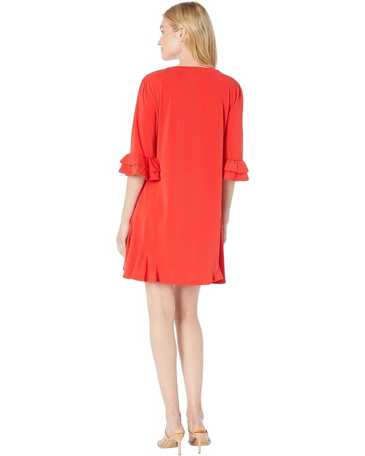 

Платье CeCe Long Sleeve Ruffled Knit Dress, цвет Fireball