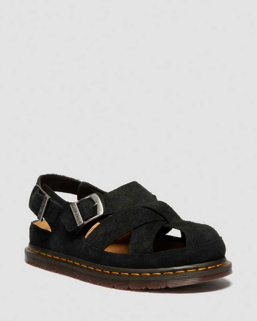 Архивные рыбацкие замшевые сандалии Dr Martens, черный