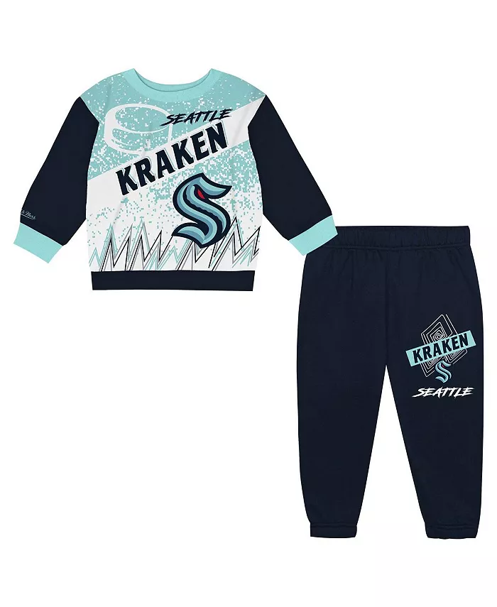

Детский комплект из флисовой толстовки и брюк Seattle Kraken с оверсайз кроем Two-Piece Oversized Block Buster Mitchell & Ness
