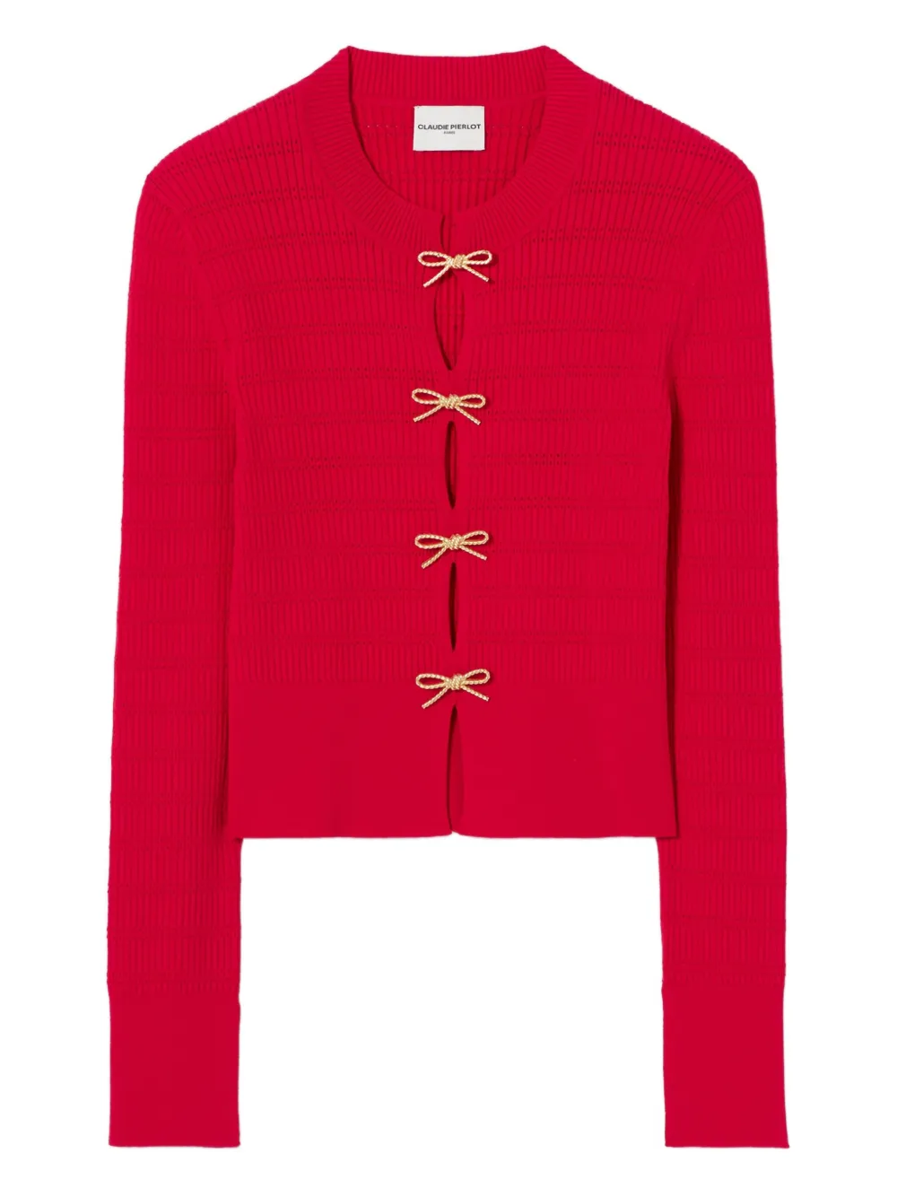 

Свитер в рубчик с бантом Claudie Pierlot, красный