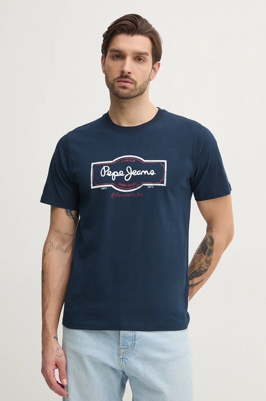 

Футболка DAXTON TEE из хлопка Pepe Jeans, темно-синий