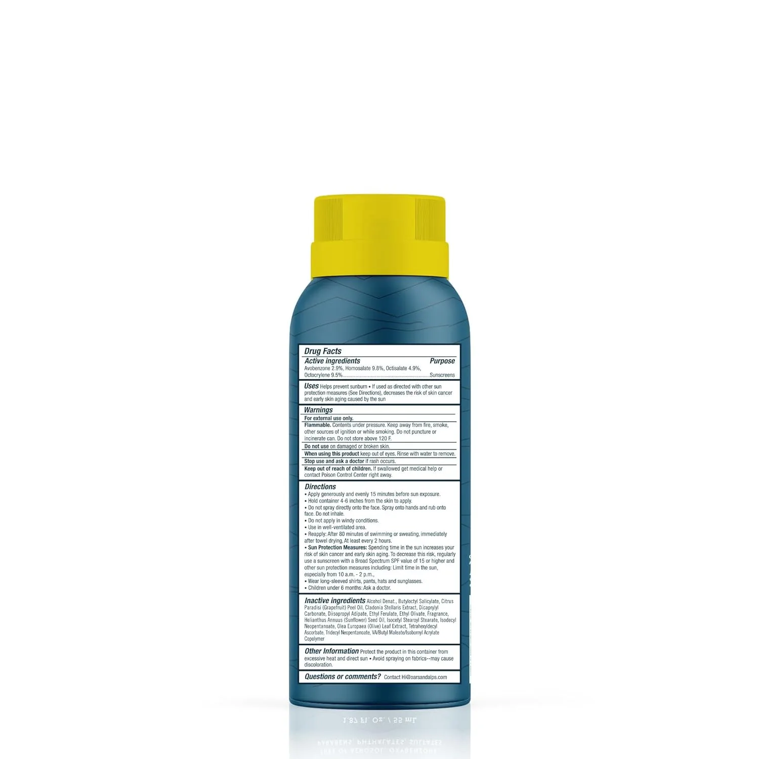 Oars + Alps SPF 50 солнцезащитный спрей для лица и тела, быстро впитывается, легкий, нежирный, водостойкий 55,3 мл (4 шт.), Clear — фото 2
