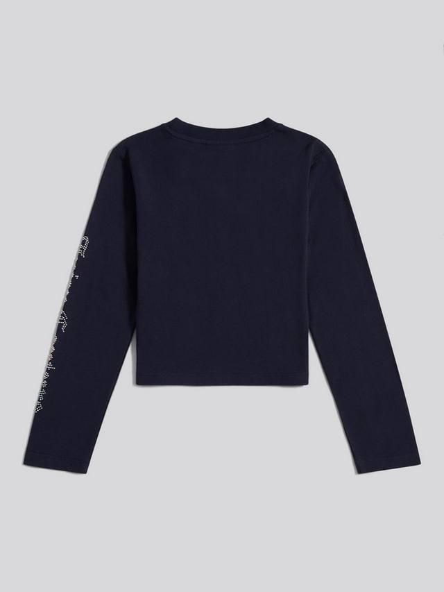 Детская хлопковая футболка с длинным рукавом и стразами Juicy Couture, Night Sky — фото 2