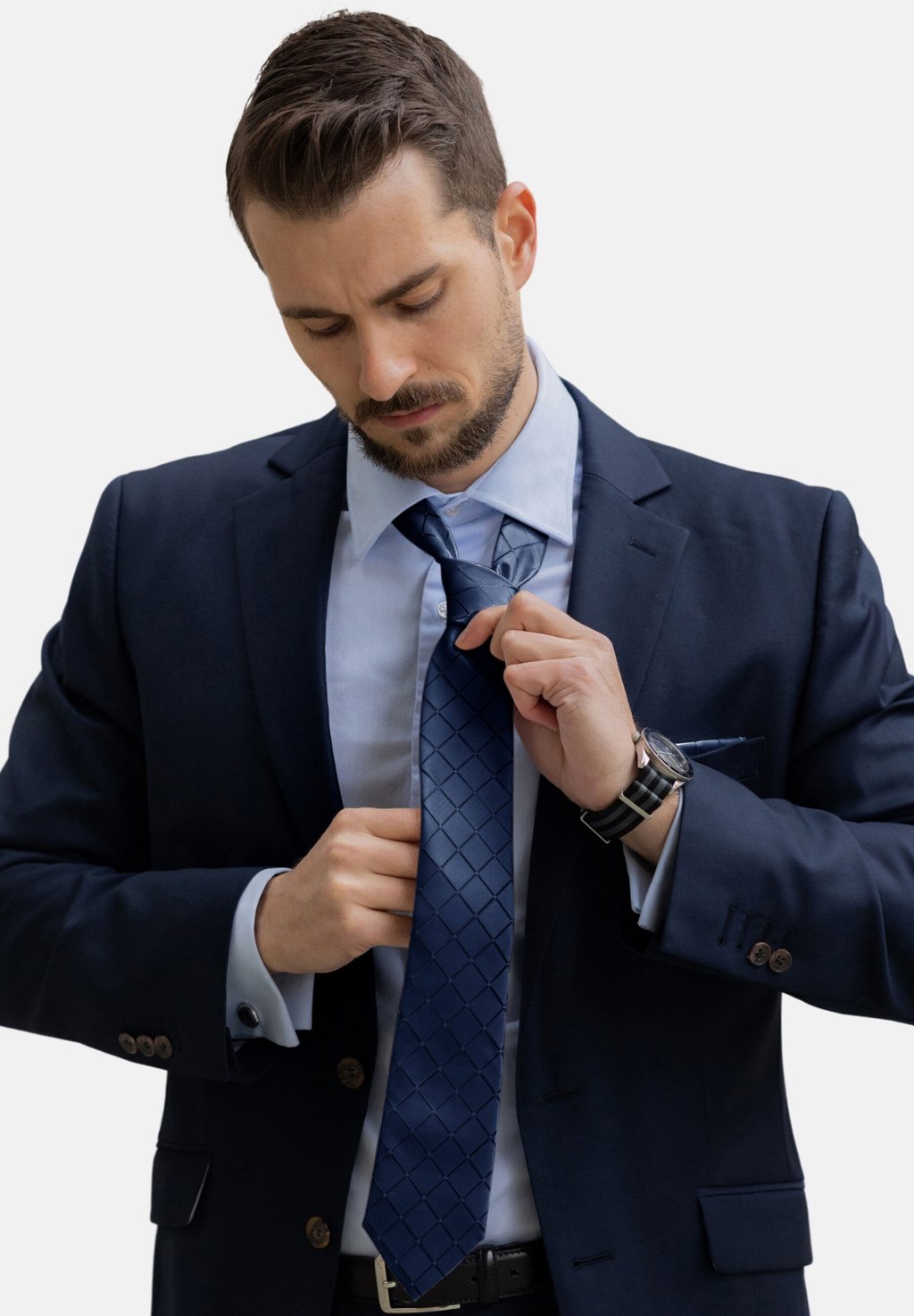 

Запонки SET - Tie Massi Morino, темно-синий