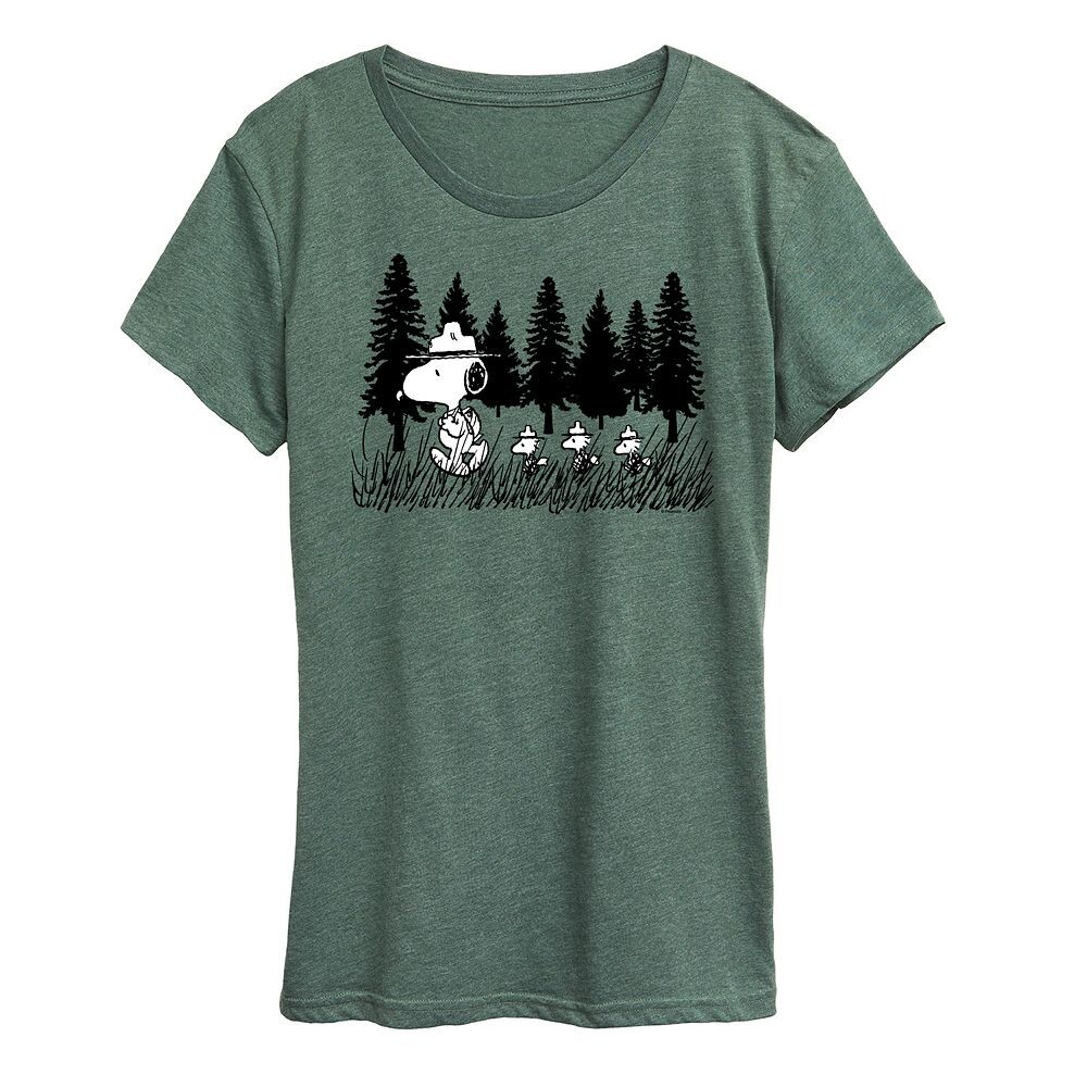 

Женская футболка Peanuts Snoopy & Woodstock с рисунком Licensed Character, цвет Heather Green